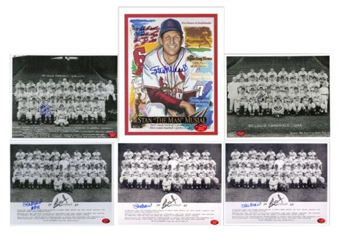 Stan Musial Lot of (6) Autographed Photos